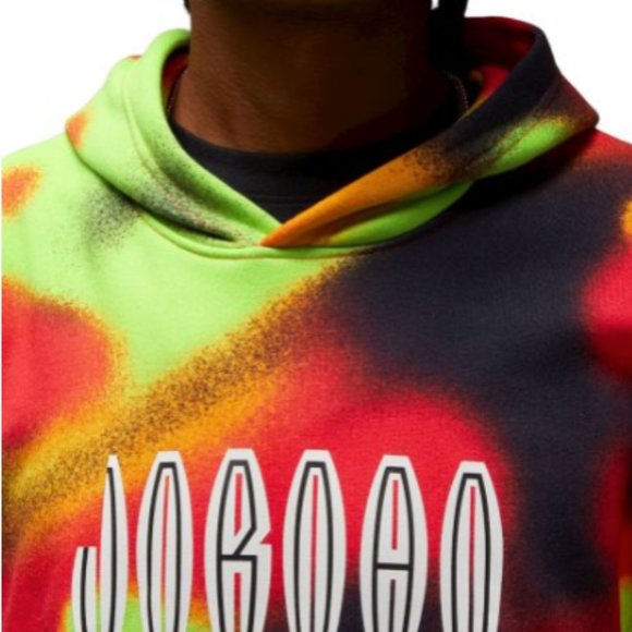 JORDAN FLIGHT MVP FLEECE HOODIE MULTICOLOR DV4587-612 SIZE LARGE MSRP $84 - Picture 3 of 3